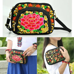 Vintage Hmong Tote Messenger Ethnic Shoulder Bag Embroidery Boho