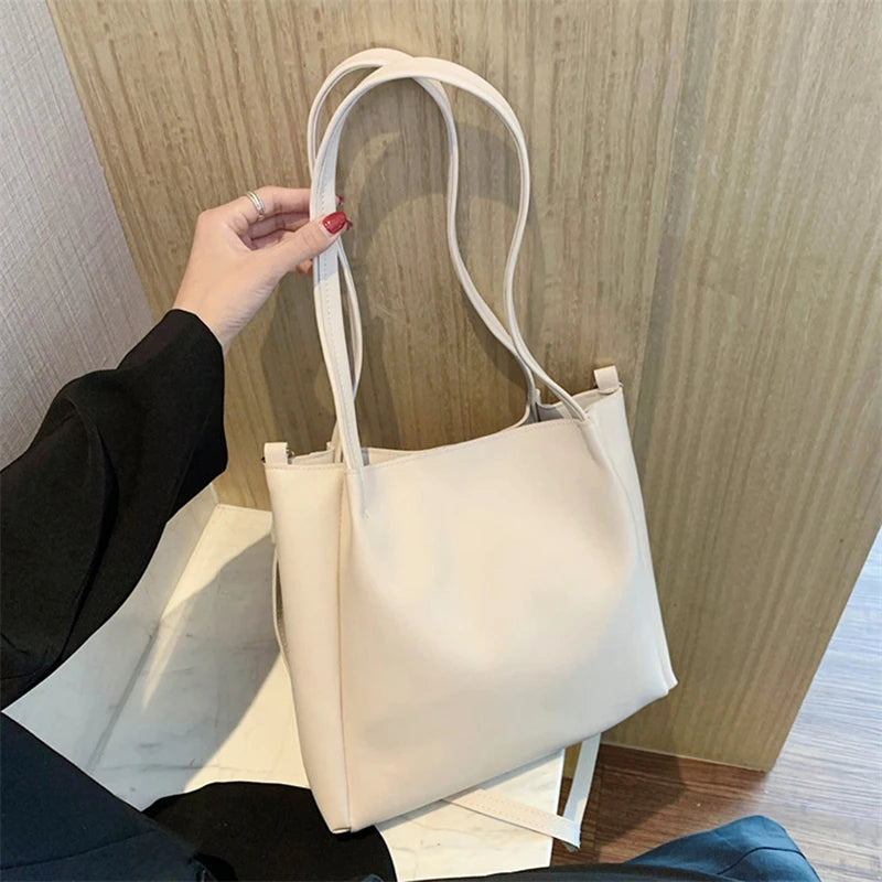 Vintage Women Handbag PU Leather Bucket Ladies Shoulder Bags