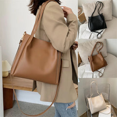 Vintage Women Handbag PU Leather Bucket Ladies Shoulder Bags