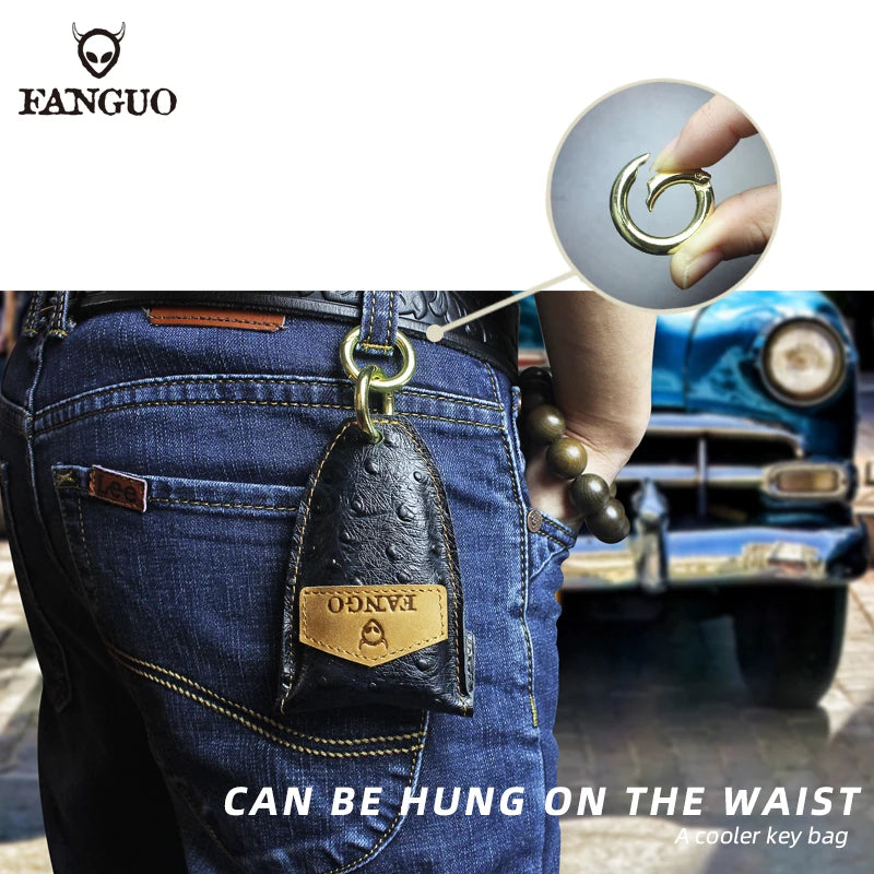 Vintage Women Key Wallet Leather Car Smart Key Holder Bag