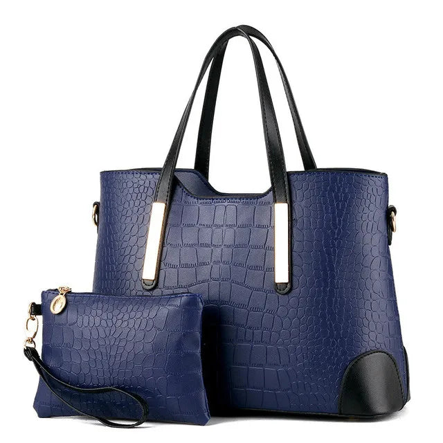 Vintage Crocodile Pattern Women Messenger Bag Shoulder Handbag Wallet