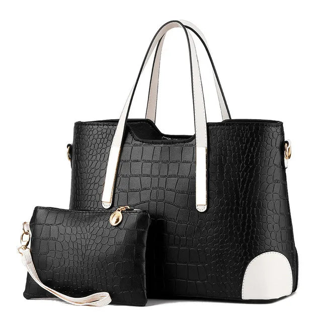 Vintage Crocodile Pattern Women Messenger Bag Shoulder Handbag Wallet