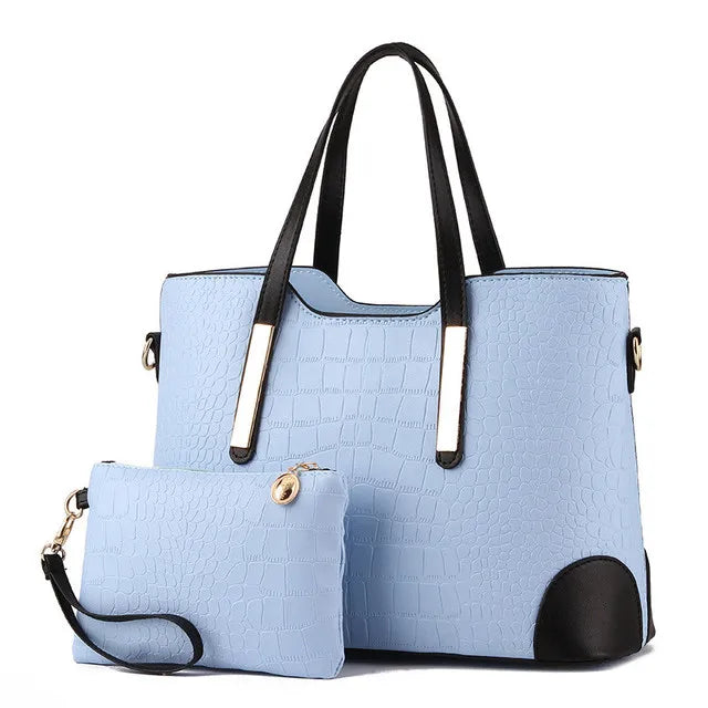 Vintage Crocodile Pattern Women Messenger Bag Shoulder Handbag Wallet