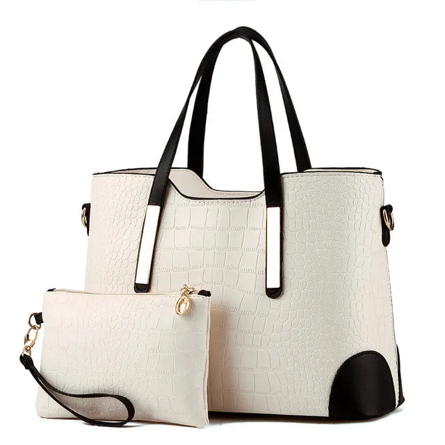 Vintage Crocodile Pattern Women Messenger Bag Shoulder Handbag Wallet