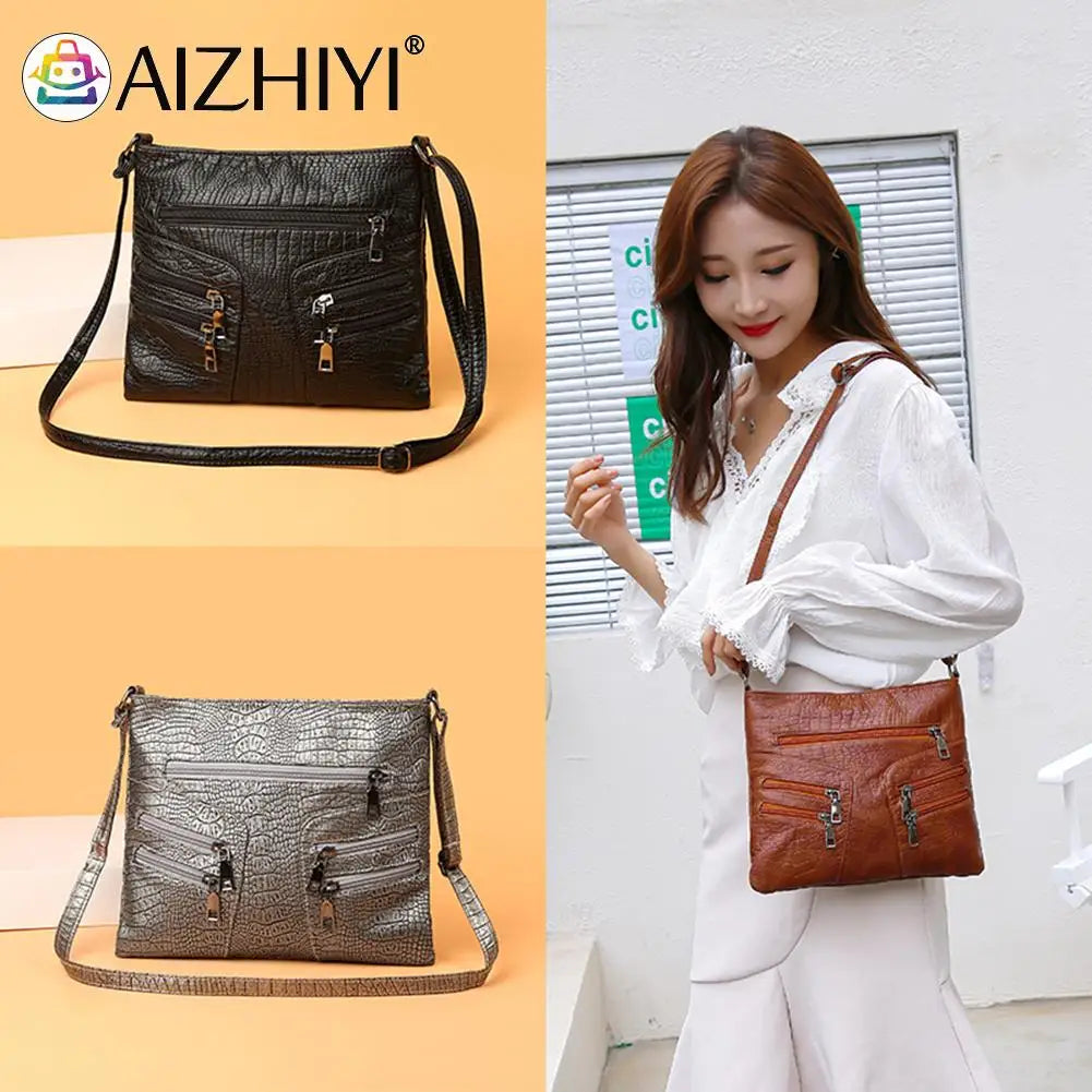 Vintage Women PU Leather Messenger Bag
