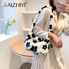 Vintage Flower Print Shoulder Bag for Women