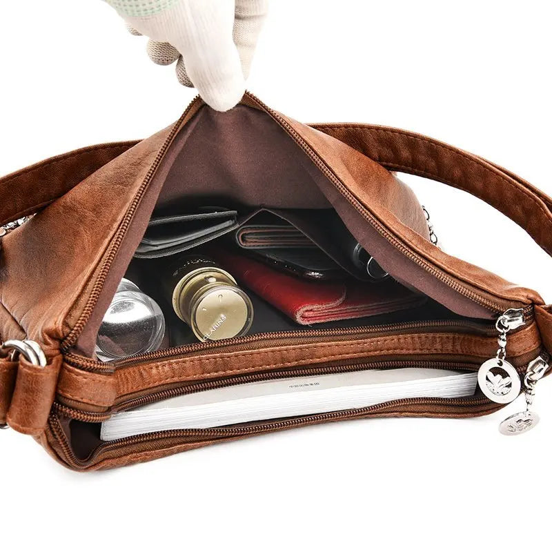Vintage Women Shoulder Bag Female Leather Messenger Bag Handbag