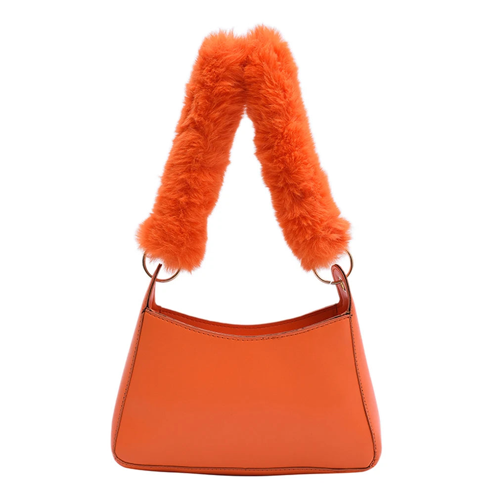 Vintage PU Leather Women Shoulder Bag - Elegance & Casual Plush Thick