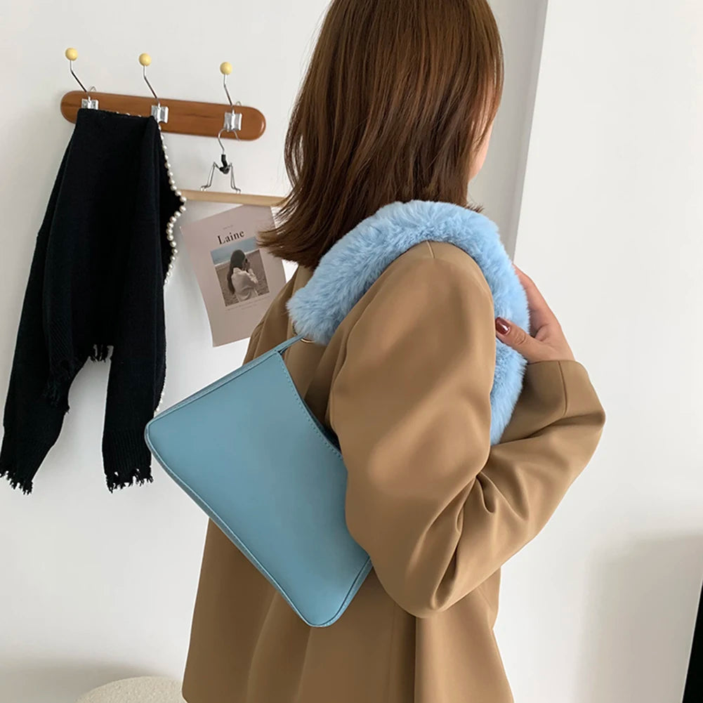 Vintage PU Leather Women Shoulder Bag - Elegance & Casual Plush Thick