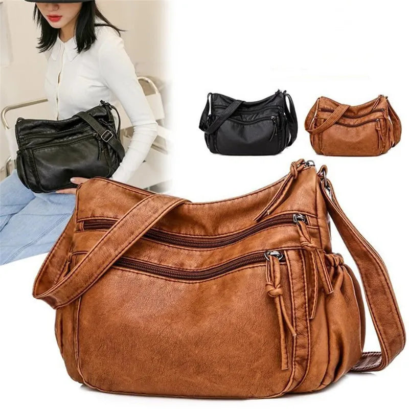 Vintage Women Shoulder Bag PU Leather Crossbody Bag