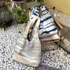 Vintage Women Tote Bag Large Capacity Shoulder Handbag for Autumn Winter