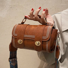 Vintage Women messenger Bags Wide straps Lady Shoulder Crossbody bags