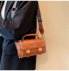 Vintage Women messenger Bags Wide straps Lady Shoulder Crossbody bags