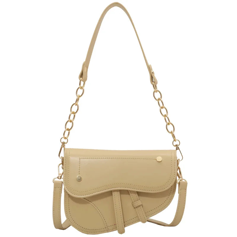 Vintage Crocodile Saddle Shoulder Bag for Women