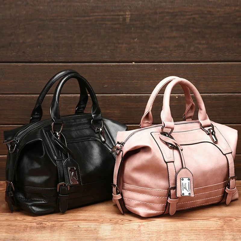 Vintage Leather Crossbody Shoulder Bag Ladies Totes Bag Large Capacity Women Mes