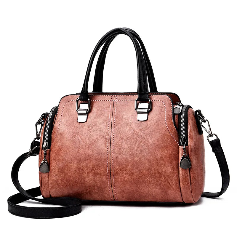 Vintage Women's Large Crossbody Shoulder Bags Top-Handle Totes