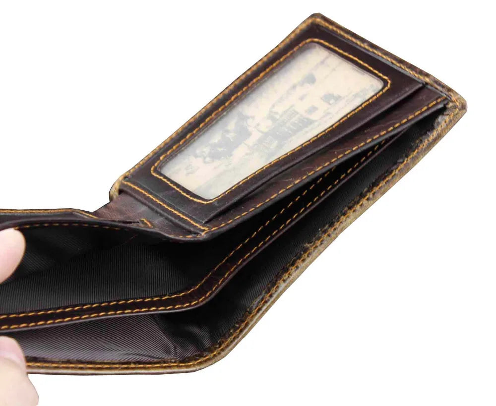Vintage cow leather wallets for Men Cow pattern