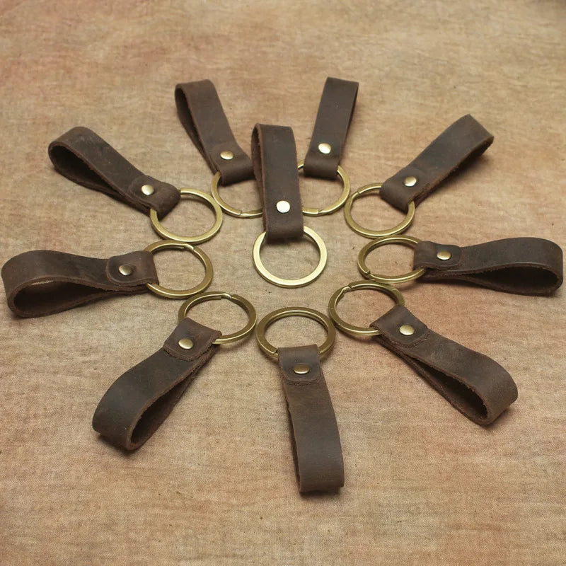 Vintage Leather Keychain Business Gift Key Chain Auto Key Holder