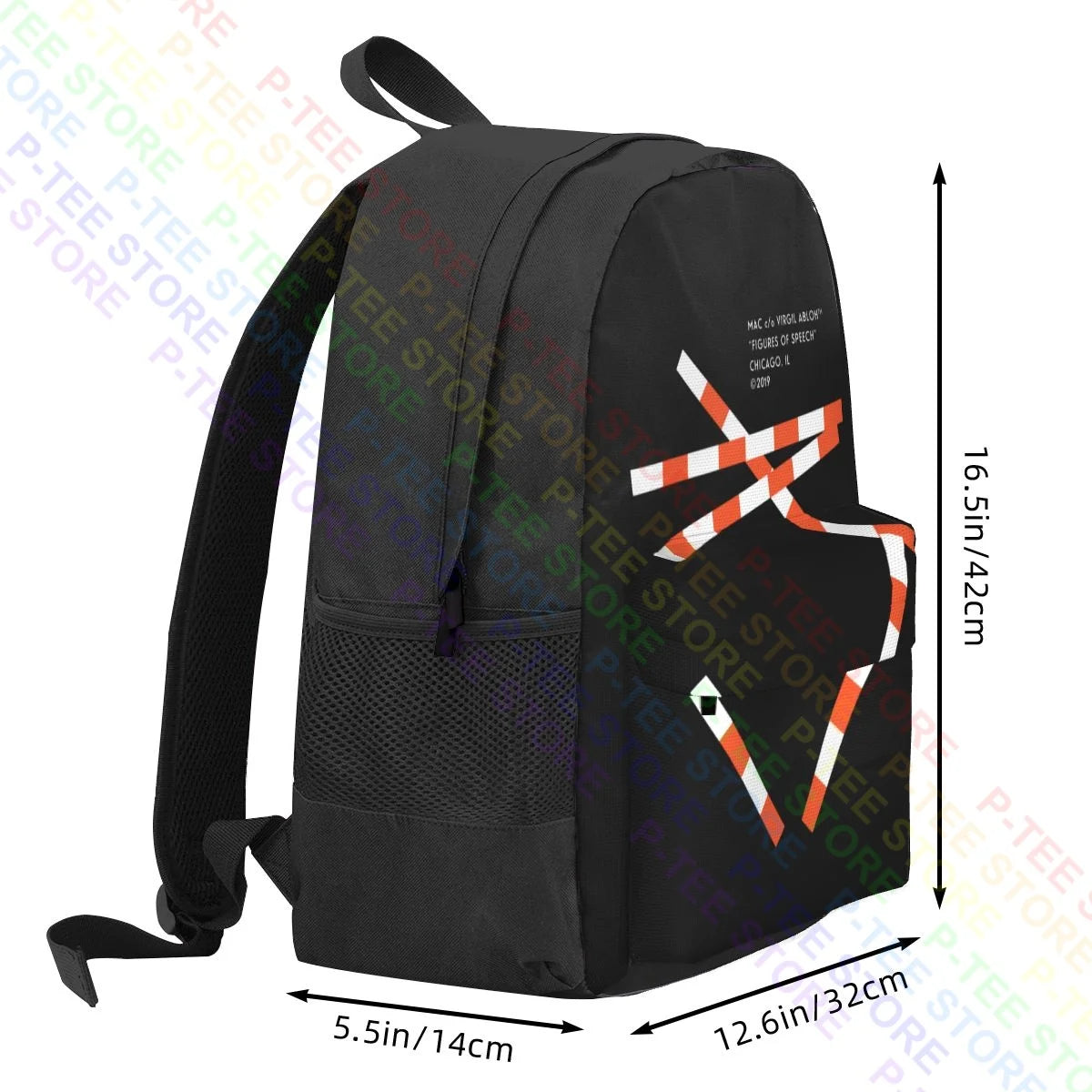 Virgil Abloh X Mca Fos Lines Large Capacity Backpack Eco Friendly