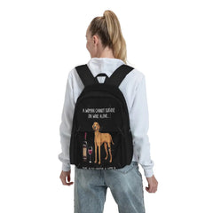 Vizsla And Wine Funny Dog 2 Backpacks Men's Backpacks Bags For Women Anime