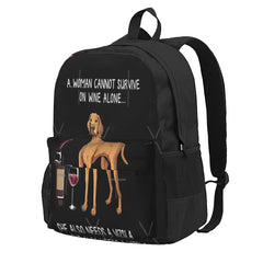 Vizsla And Wine Funny Dog 2 Backpacks Men's Backpacks Bags For Women Anime
