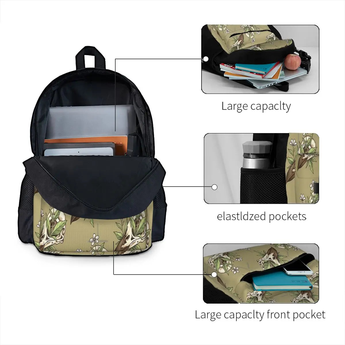 Vulture Culture Bird Skull Version 1 Backpacks Men's Backpacks Bags For Women
