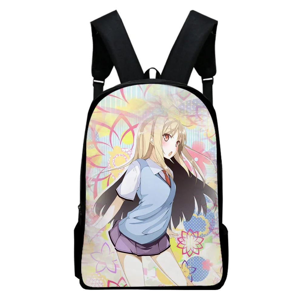 Anime Printed Zipper Bag Casual Students Backpack