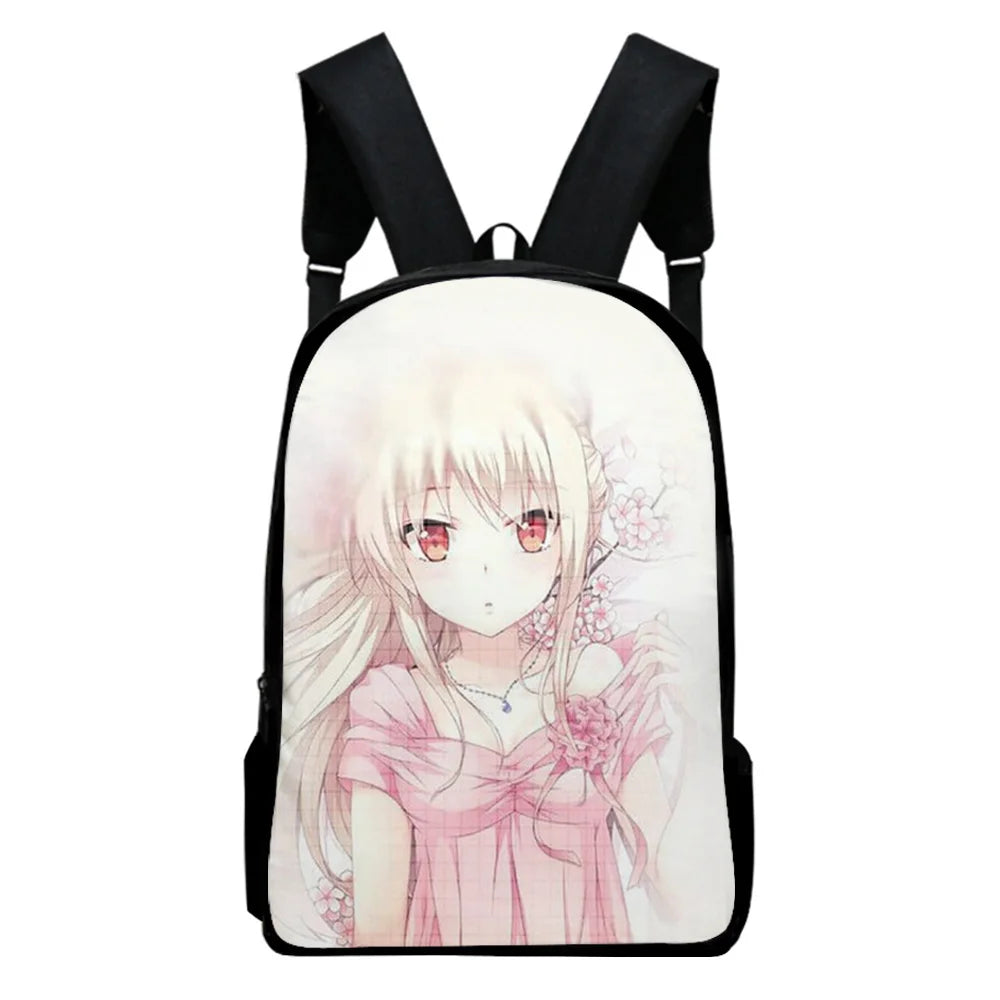 Anime Printed Zipper Bag Casual Students Backpack