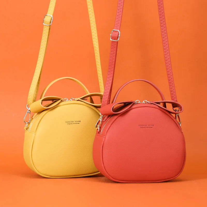 WEICHEN Circular Women Shoulder Bag Leather Crossbody Messenger Bags