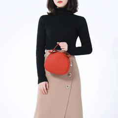 WEICHEN Circular Women Shoulder Bag Leather Crossbody Messenger Bags