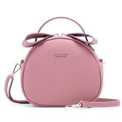 WEICHEN Circular Women Shoulder Bag Leather Crossbody Messenger Bags
