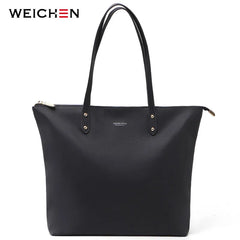 WEICHEN Women Big Handbag Soft Leather Ladies Totes Top-Handle Shoulder Bag