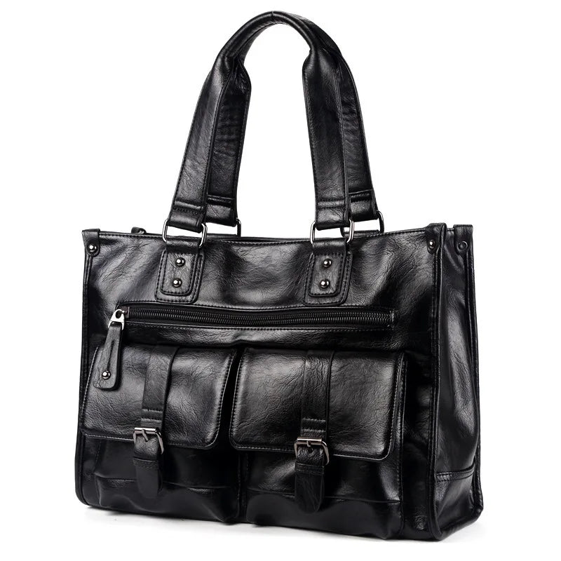 Men's Leather Laptop Bag Office Briefcase Handbag
