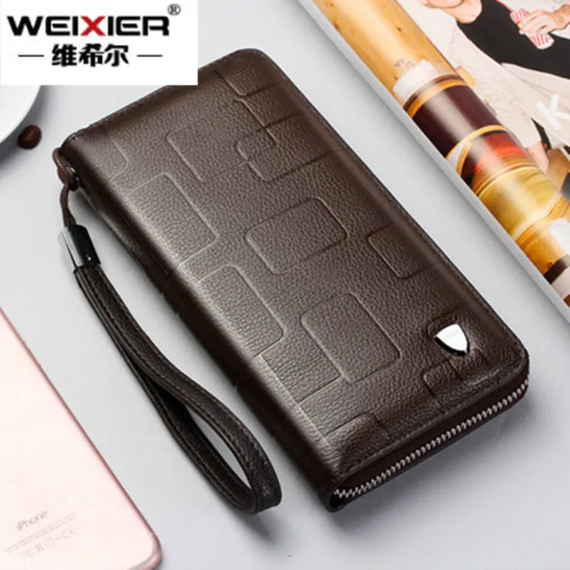Men's Leather Clutch Cellphone Wallet