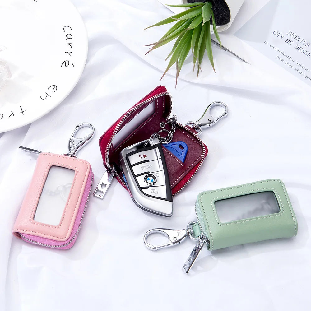 Leather Key Wallet Key Holder Keys Organizer Case Unisex Keychain