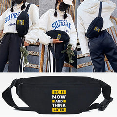 WORLD Letter Print Waist Bag Shoulder Pack Men Women Sport Crossbody Casual
