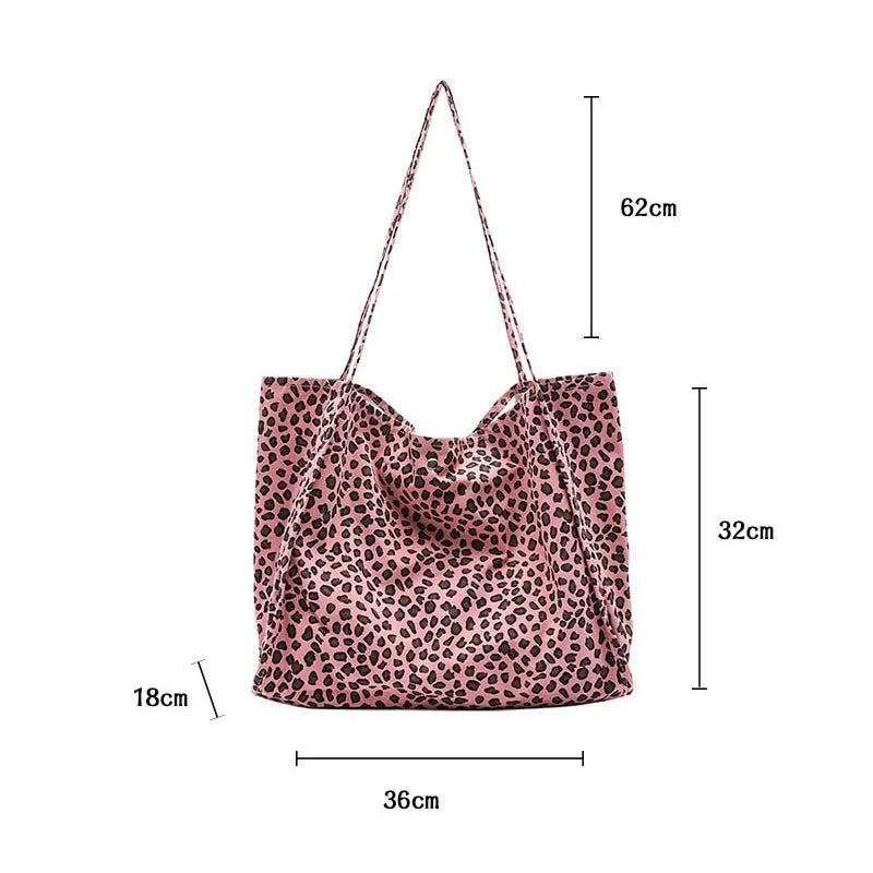 Wahyah Leopard Canvas Tote Bag for Women ZY014