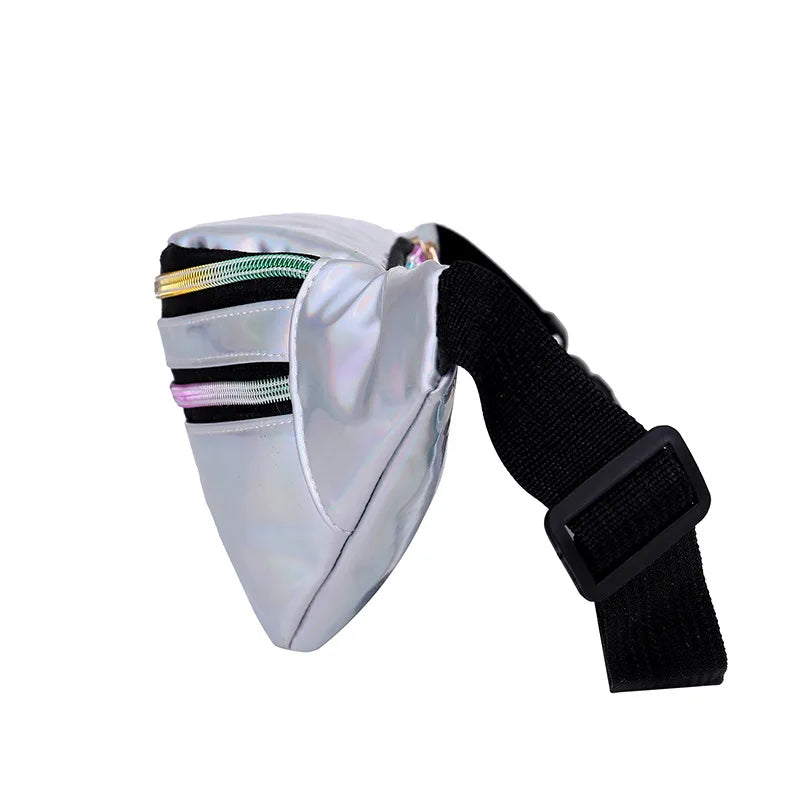 Holographic Waist Bag Fanny Pack PU Leather For Men Women