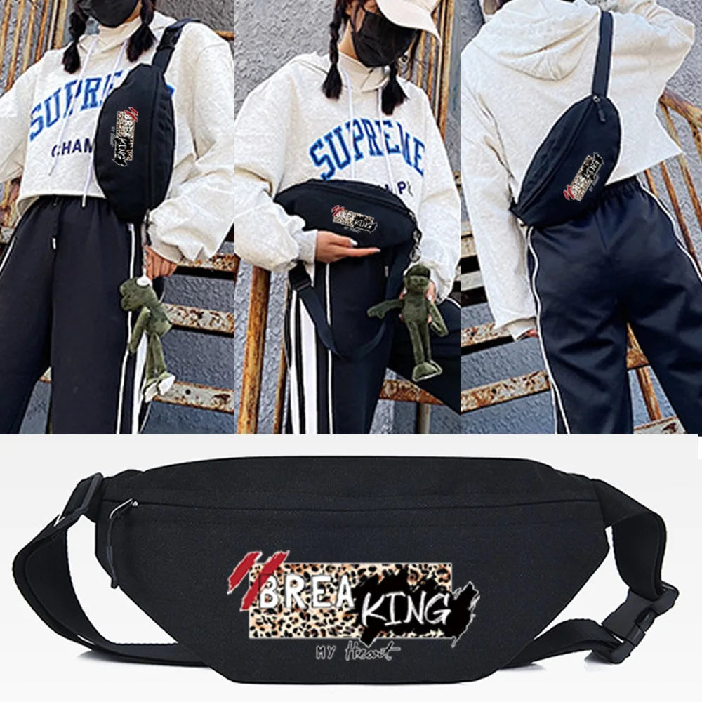 LOVE Letter Print Waist Bag Chest Bag Casual Running Jogging Belt Pouch