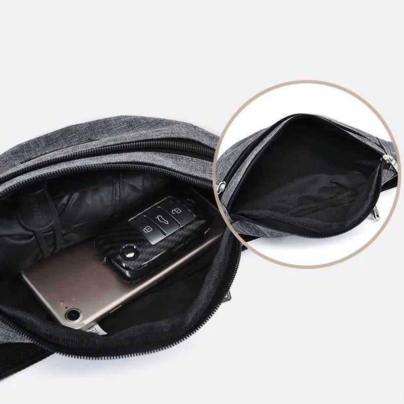 Large Capacity Sports Fanny Pack Outdoor Solid Chest Bag