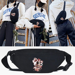 Floral Print Waist Bag Chest Crossbody Shoulder Phone Pouch Travel Pack Handbags