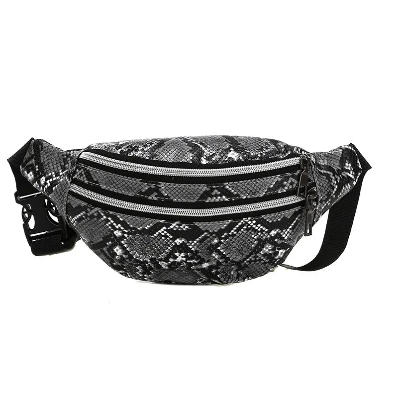 Snakeskin Waist Bag Fanny Pack Hip Bum Pouch