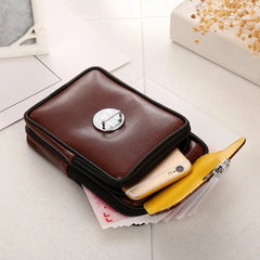 Waist Bag Zip Closure Belt Pouch Men Faux Leather Walking