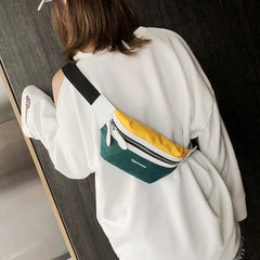Canvas Waist Bag Women Letter Bum Bag Packs