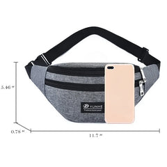 Pink Waist Bag Three Zipper Pocket Unisex Belly Bags Purse