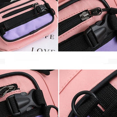Women's Canvas Fanny Pack Zipper Hip Hop Bag Shoulder Pack