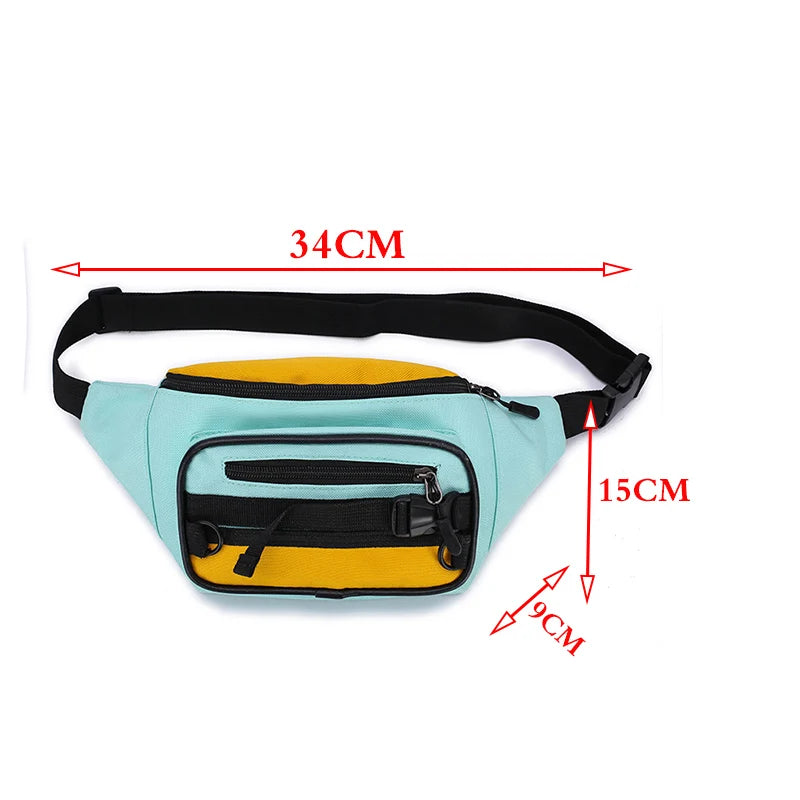 Canvas Fanny Pack Waist Bag Women Zipper Hip Hop Messenger Shoulder Pack