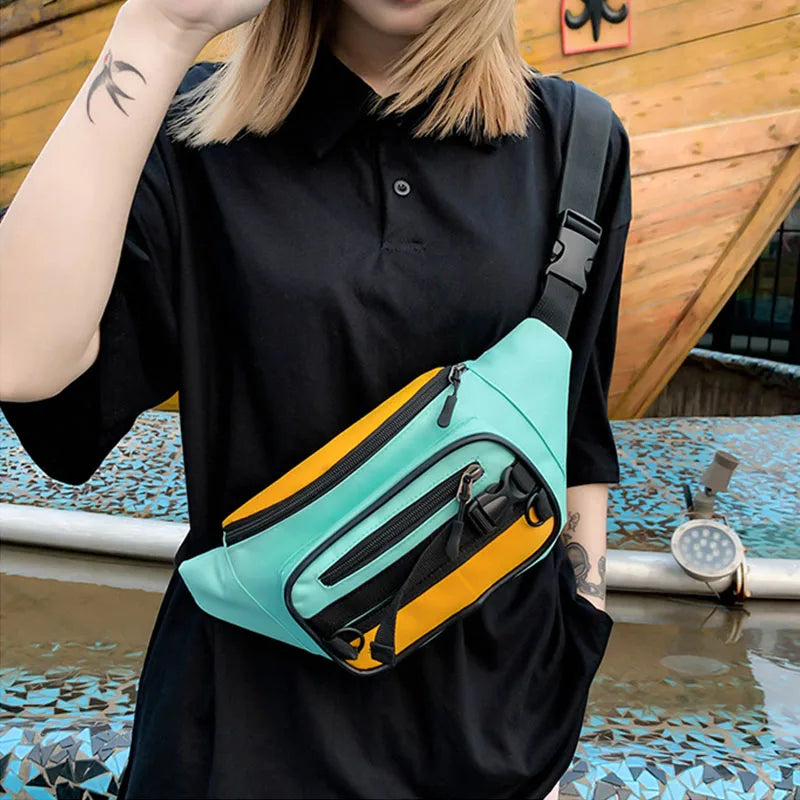 Canvas Fanny Pack Waist Bag Women Zipper Hip Hop Messenger Shoulder Pack