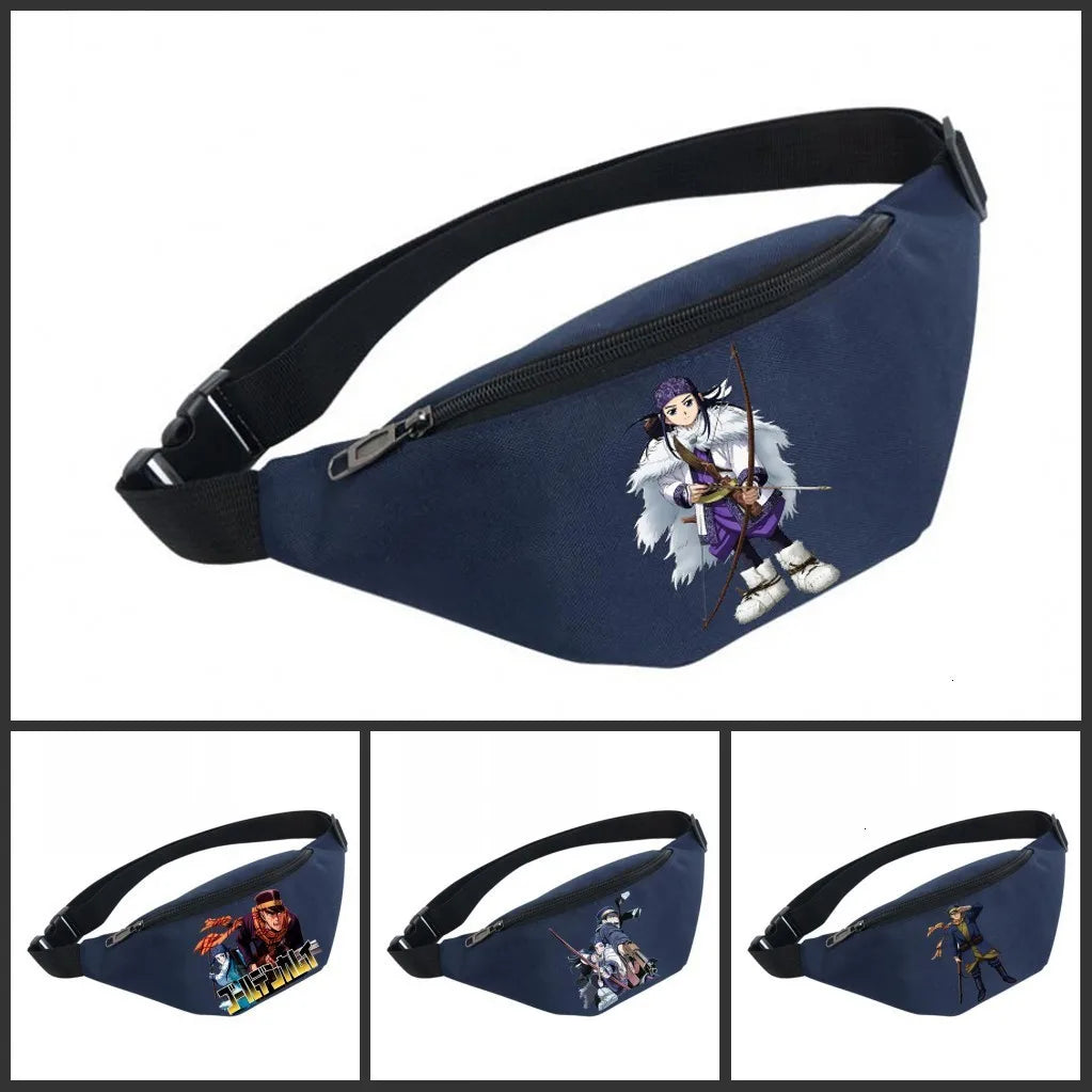 Waterproof Golden Kamuy Waist Bag for Women Unisex Fanny Pack
