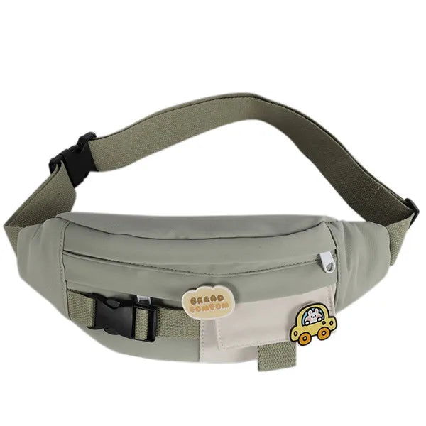 Canvas Waist Bag For Women Leisure Fanny Pack Girls Crossbody Chest Bag